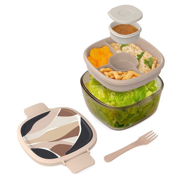 Bentgo Glass Prints All-in-One Salad Container E5