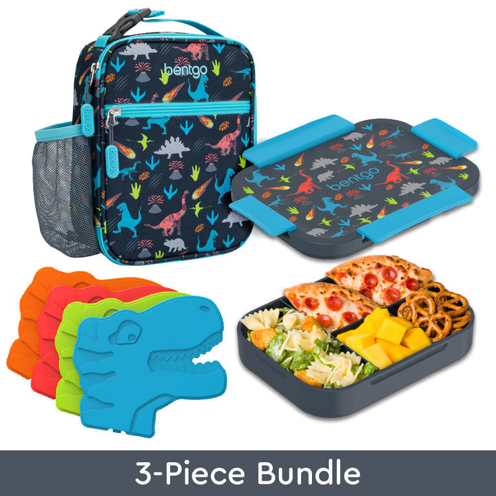 Bentgo Kids Snap & Go Lunch Box, Insulated Lunch Tote, & Ice Packs B8